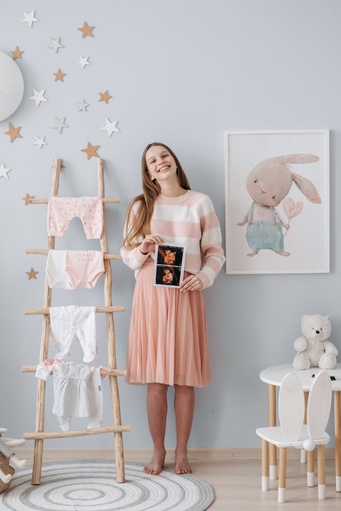 An Expectant Mother Holding Her Ultrasound Result